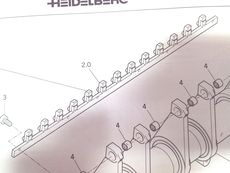 Нижня планка форгрейфера для Heidelberg Speedmaster SM 74