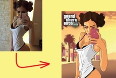 Портрет в стилі ГТА. Картина на полотні в стилі GTA